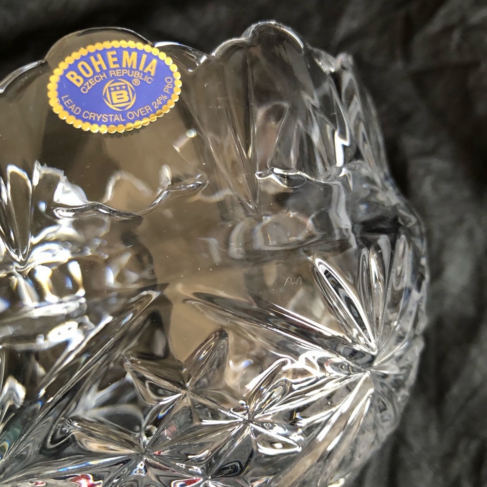 Bohemia Czech Republic Lead Crystal 5” Bowl - Picture 3 of 14
